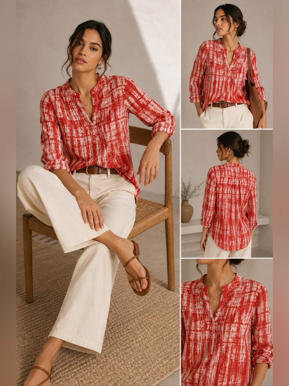Maeve Anthropologie Orange Abstract Babydoll Tunic Size 2